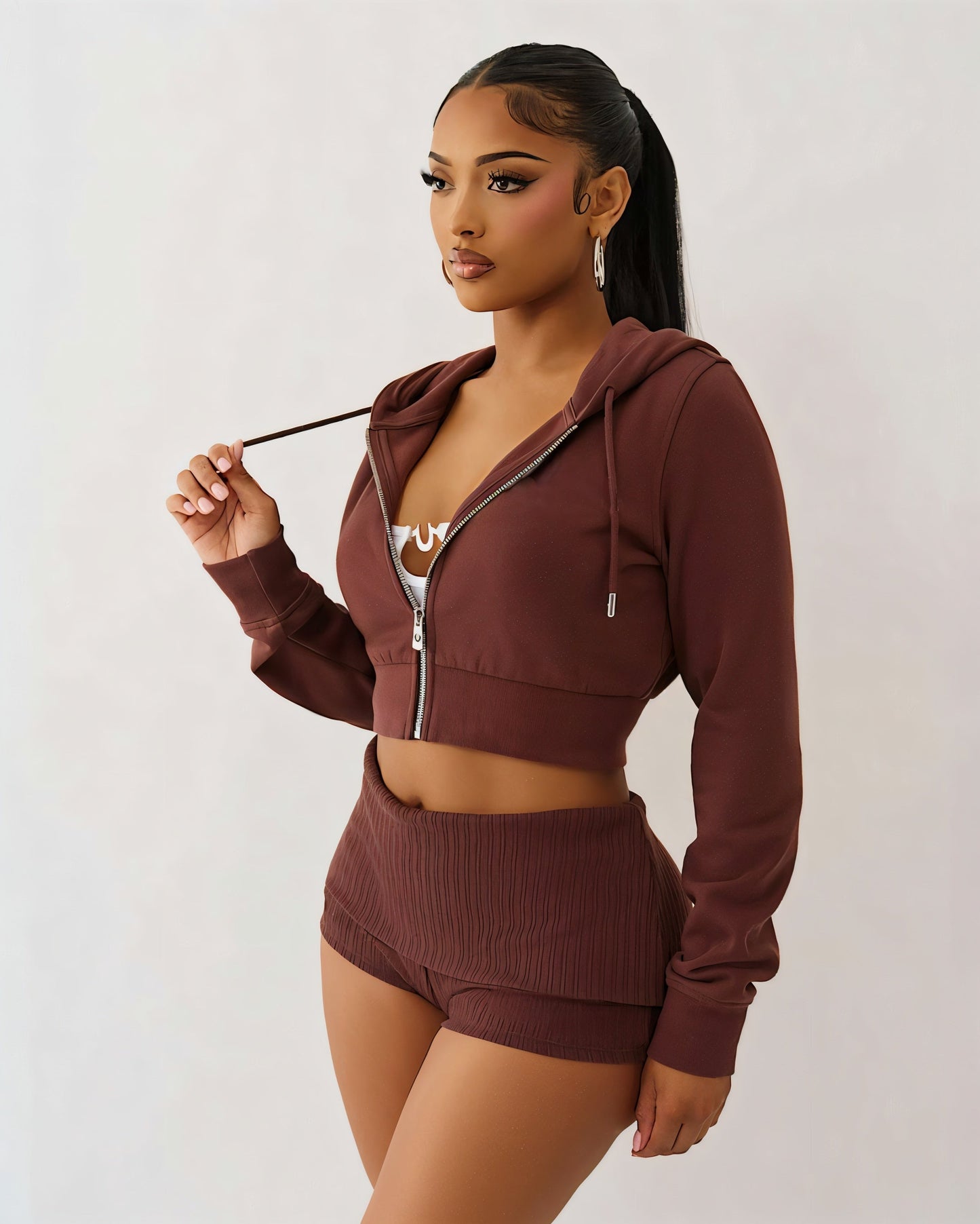 NEW Cropped Hoodie & Mini Short Set