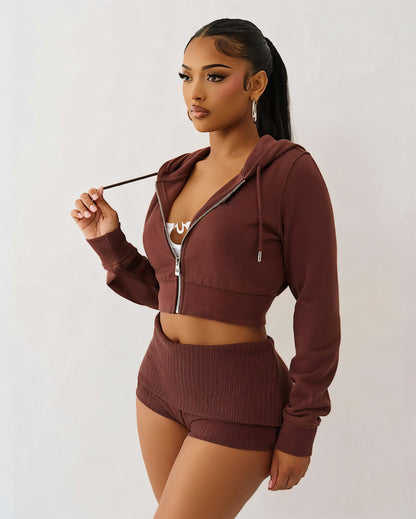 NEW Cropped Hoodie & Mini Short Set