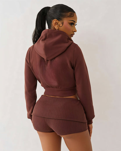 NEW Cropped Hoodie & Mini Short Set
