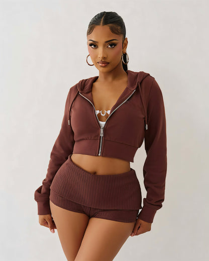 NEW Cropped Hoodie & Mini Short Set