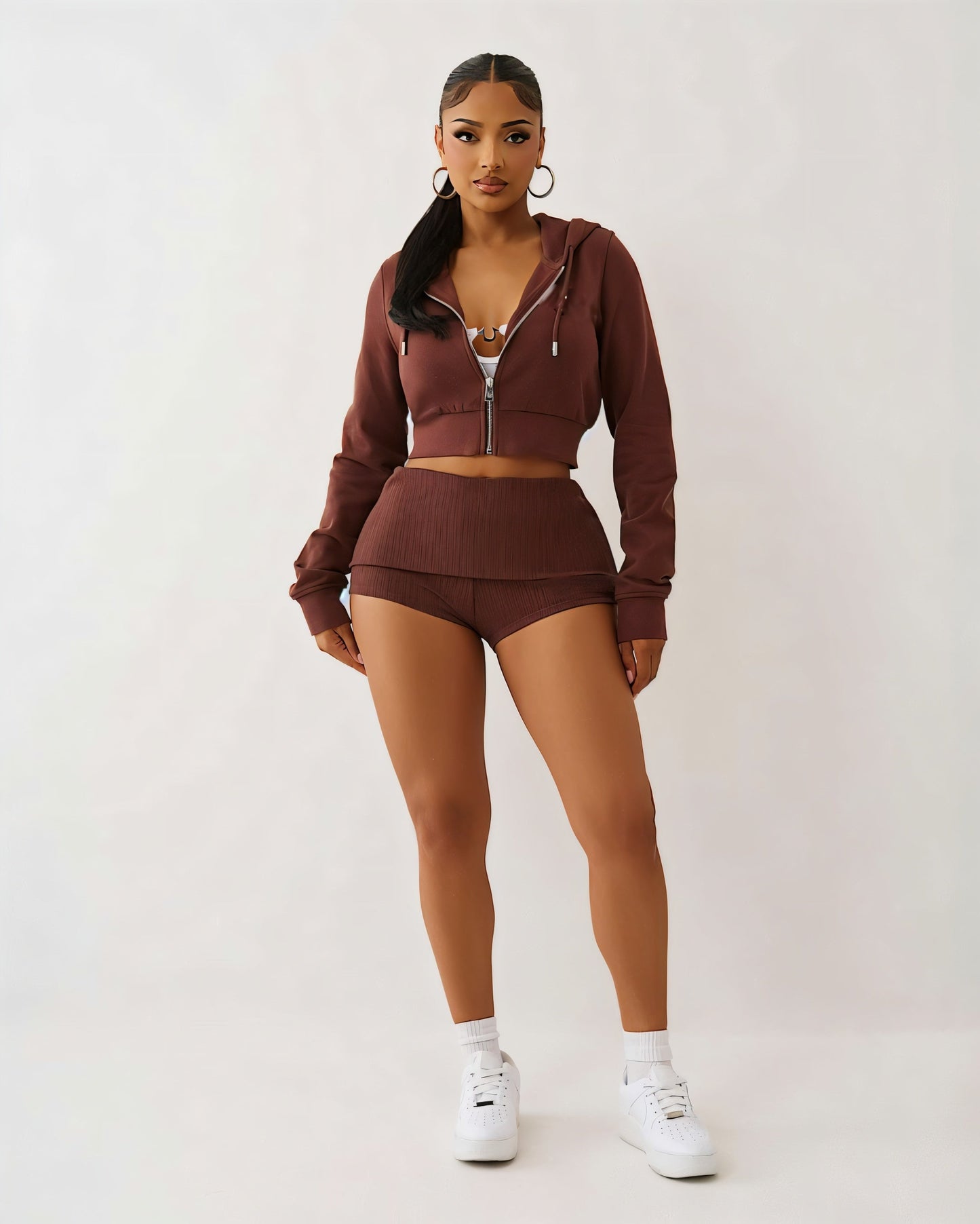 NEW Cropped Hoodie & Mini Short Set